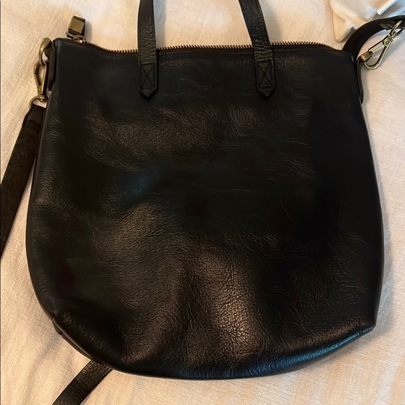 Madewell Mini Transport Cross Body Bag Black Leather Shoulder Bag - Picture 2 of 6